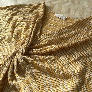 Sage the Label Yellow Twist front cropped top